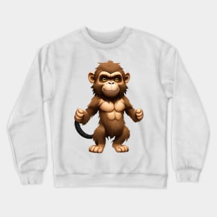 Monkey in cartoon style Crewneck Sweatshirt